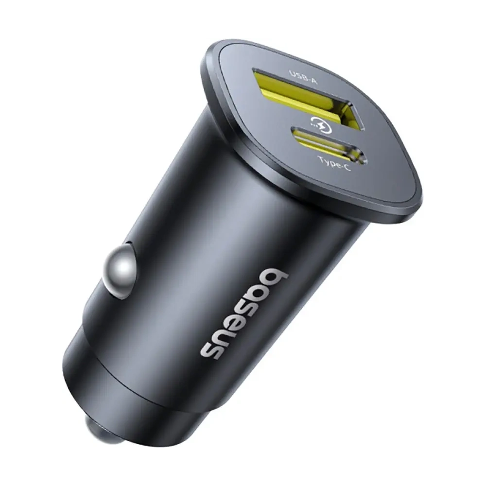 Ładowarka samochodowa Baseus GoTrip USB-A, USB-C 30W czarna