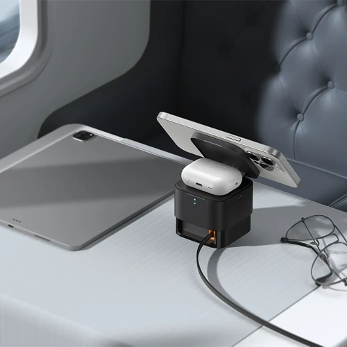 Ładowarka indukcyjna Baseus MagPro 3w1 25W MagSafe do telefonu / smartwatcha / słuchawek czarna