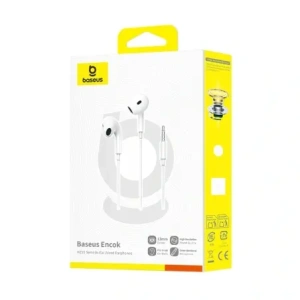 Słuchawki douszne Baseus Encok HZ19 mini jack 3.5mm białe