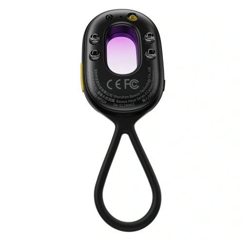 Wykrywacz ukrytych kamer Baseus Heyo Series II z alarmem i mini latarką + kabel Baseus Simple USB-A / USB-C czarny