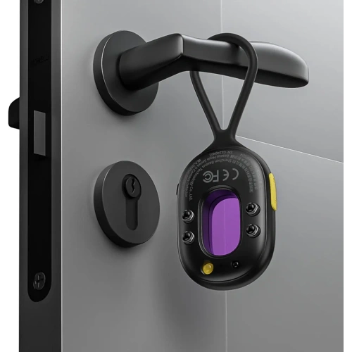 Wykrywacz ukrytych kamer Baseus Heyo Series II z alarmem i mini latarką + kabel Baseus Simple USB-A / USB-C czarny