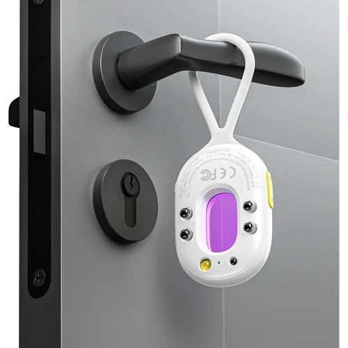 Wykrywacz ukrytych kamer Baseus Heyo Series II z alarmem i mini latarką + kabel Baseus Simple USB-A / USB-C biały