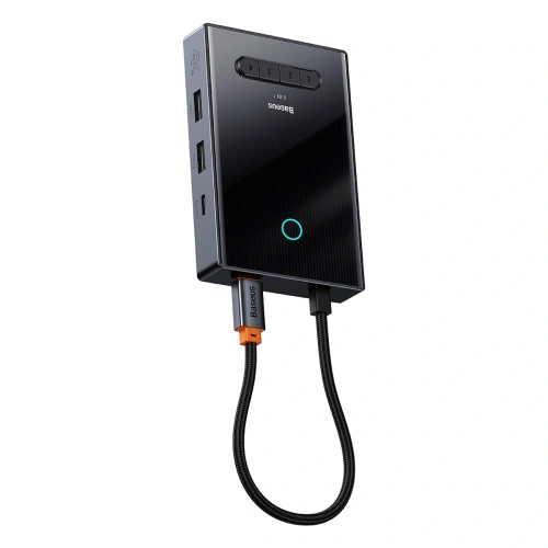 HUB Baseus PioneerJoy USB-C / HDMI 4K@60Hz, HDMI 4K@30Hz, DisplayPort 8K@30Hz, VGA, 2xUSB-A 3.0, 2xUSB-C szary