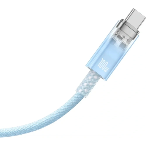 Kabel Baseus Explorer 100W USB-C - USB-C z inteligentnym czujnikiem temperatury 1m niebieski