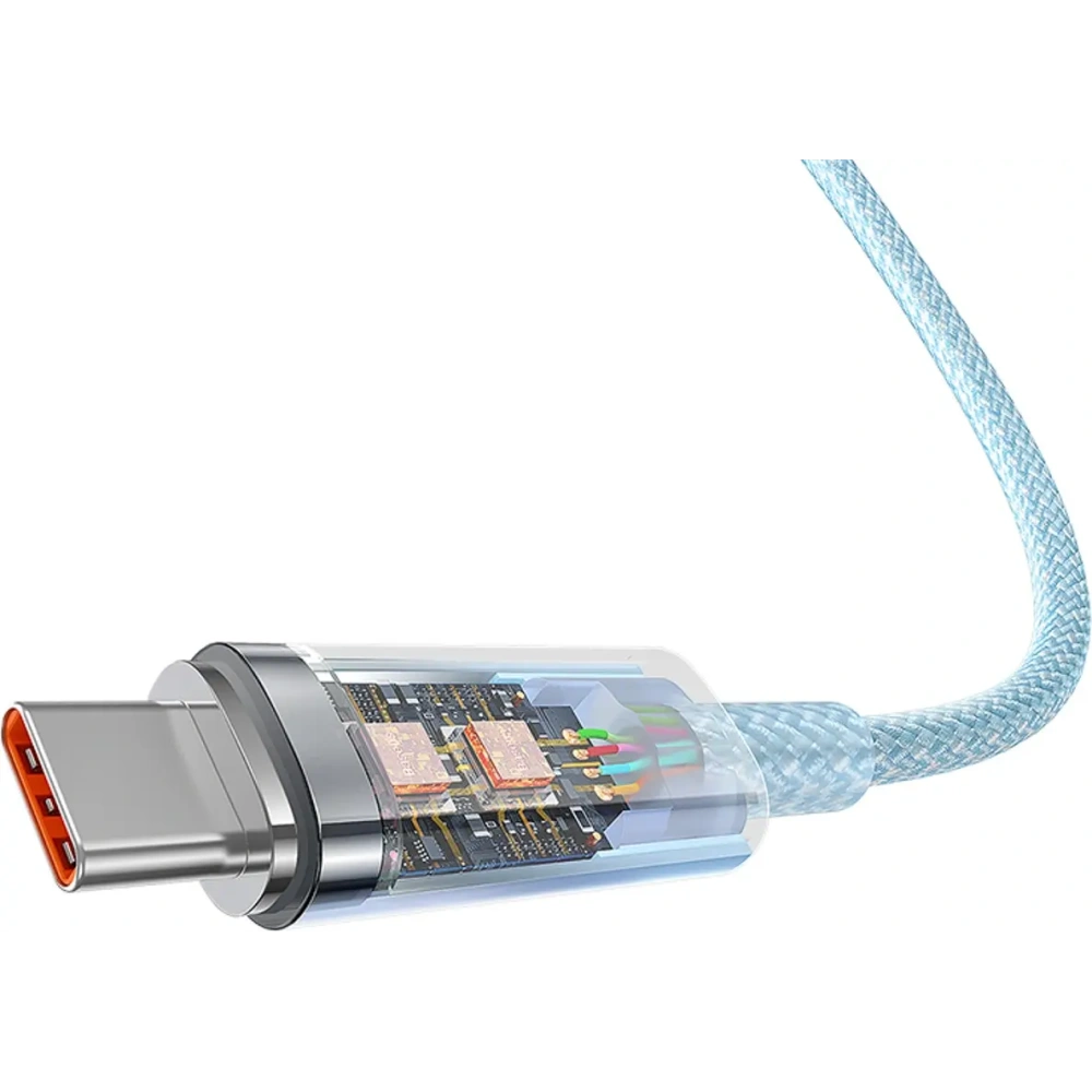 Kabel Baseus Explorer 100W USB-C - USB-C z inteligentnym czujnikiem temperatury 1m niebieski