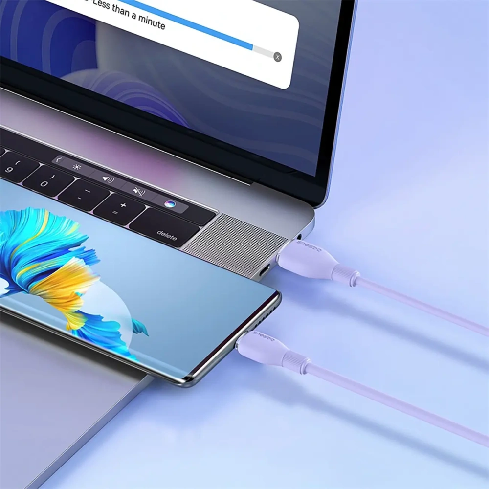 Kabel Baseus Pudding USB-A / USB-C 100W 2m fioletowy