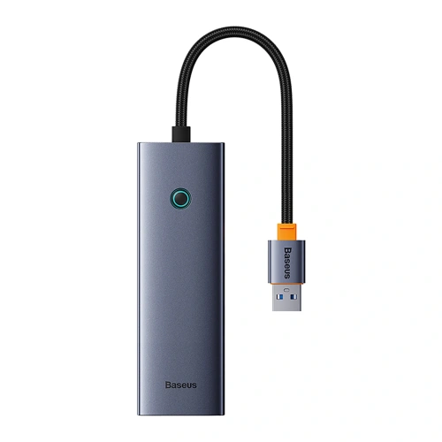 HUB Baseus UltraJoy USB-A / 3xUSB-A 3.0, RJ45 szary