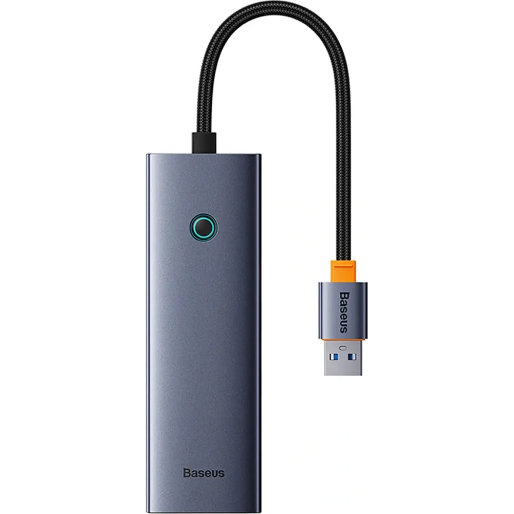 HUB Baseus UltraJoy USB-A / 3xUSB-A 3.0, RJ45 szary