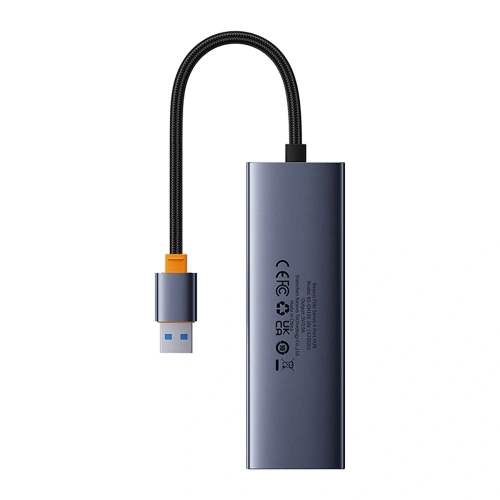 HUB Baseus UltraJoy USB-A / 3xUSB-A 3.0, RJ45 szary