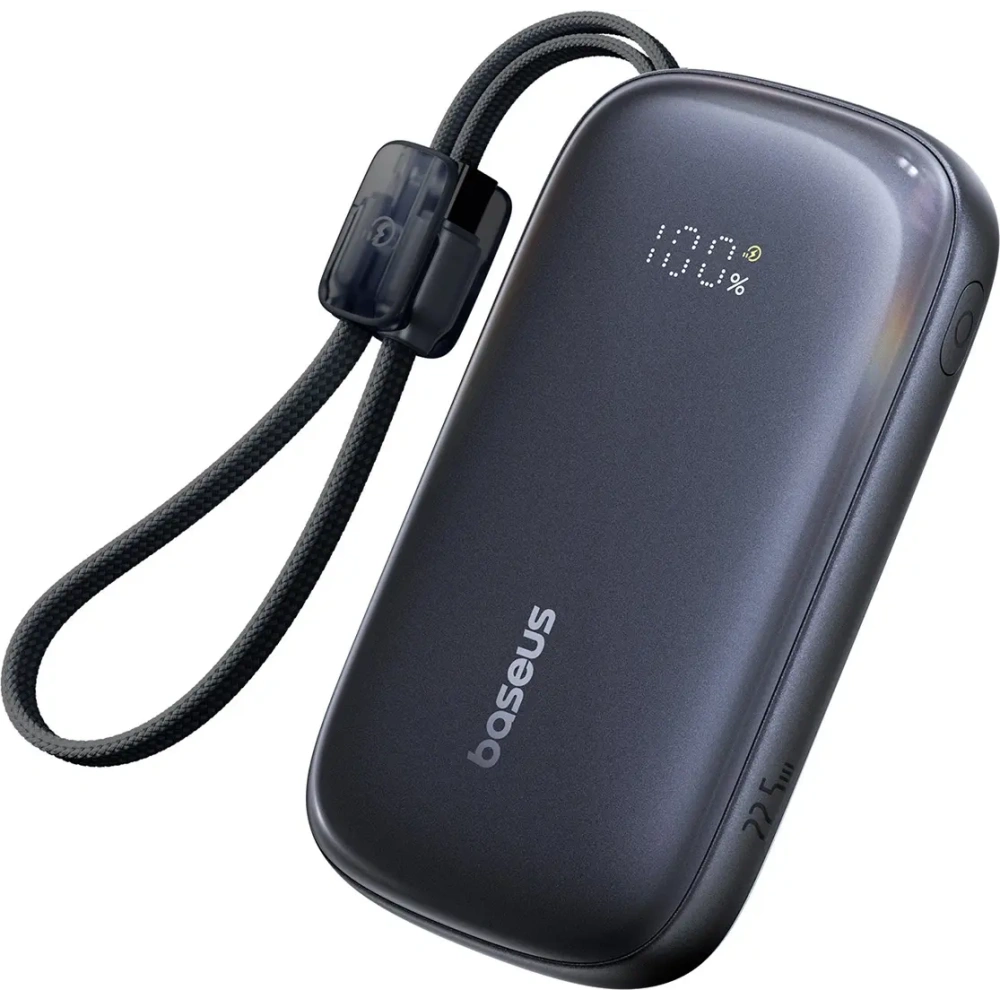 Powerbank Baseus EnerFill FC21 QPow3 Ultra 10000mAh 22.5W z wyświetlaczem i odłączanym kablem czarny