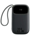 Powerbank Baseus EnerFill FC31 20000mAh 22.5W z wyświetlaczem cyfrowym i dwoma wbudowanymi kablami USB-C, Lightning czarny