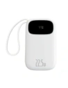 Powerbank Baseus EnerFill FC31 20000mAh 22.5W z wyświetlaczem cyfrowym i dwoma wbudowanymi kablami USB-C, Lightning biały