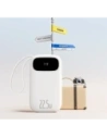 Powerbank Baseus EnerFill FC31 20000mAh 22.5W z wyświetlaczem cyfrowym i dwoma wbudowanymi kablami USB-C, Lightning biały