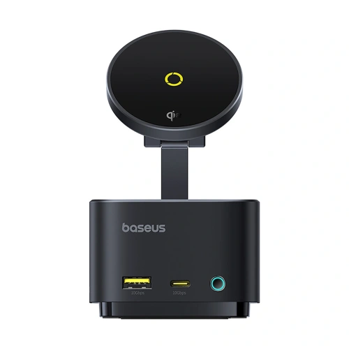 HUB Baseus MagPro Series II USB-C / ładowarka kompatybilna z MagSafe 15W, HDMI, USB-A, USB-C, SD/TF czarny
