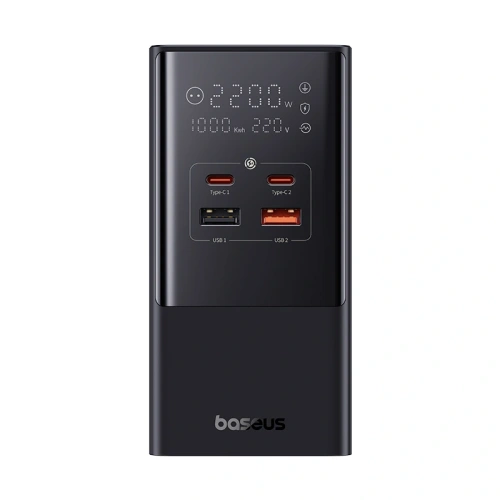 Stacja ładująca Baseus PowerCombo Tower 100W 2xAC, 2xUSB-A + 2x USB-C 1.5m czarna