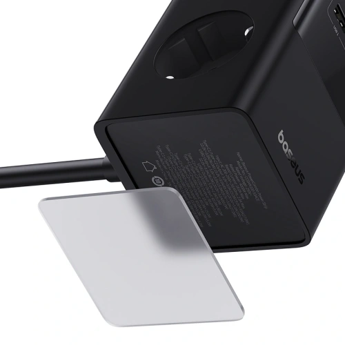 Stacja ładująca Baseus PowerCombo Tower 100W 2xAC, 2xUSB-A + 2x USB-C 1.5m czarna