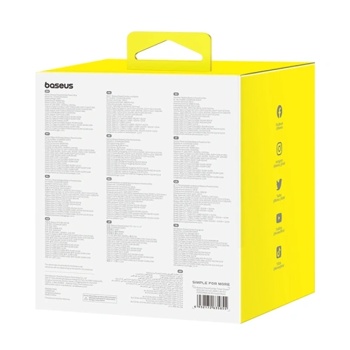 Stacja ładująca Baseus PowerCombo Tower 100W 2xAC, 2xUSB-A + 2x USB-C 1.5m czarna