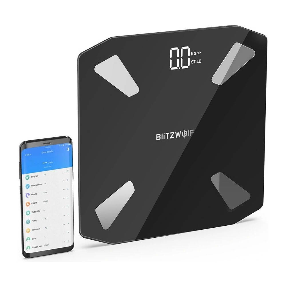 Hurtownia GSM - Inteligentna waga WiFi BlitzWolf BW-SC3 z 13 funkcjami pomiaru ciała (czarna) - BLZ263BLK - {ean13} - Hurt
