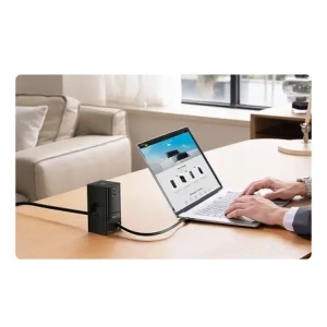 Stacja ładująca Baseus PowerCombo 65W 1.5m 2xAC, USB-A, USB-C + kabel USB-C czarna