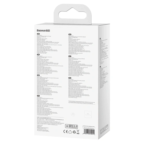 Stacja ładująca Baseus GaN3 Pro 65W AC + 2xUSB-C + 2xUSB-A z kablem Baseus Xiaobai USB-C / USB-C 100W 1m czarna