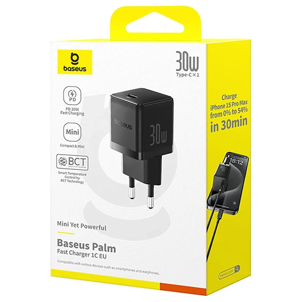 Ładowarka sieciowa Baseus Palm 30W USB-C czarna