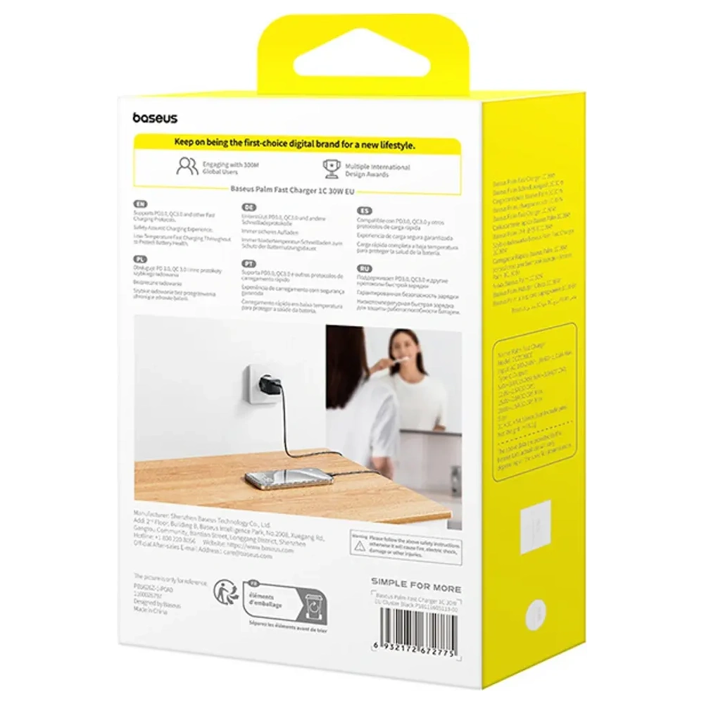 Ładowarka sieciowa Baseus Palm 30W USB-C czarna