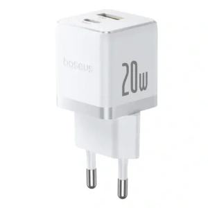 Ładowarka sieciowa Baseus Palm 20W USB-A, USB-C biała