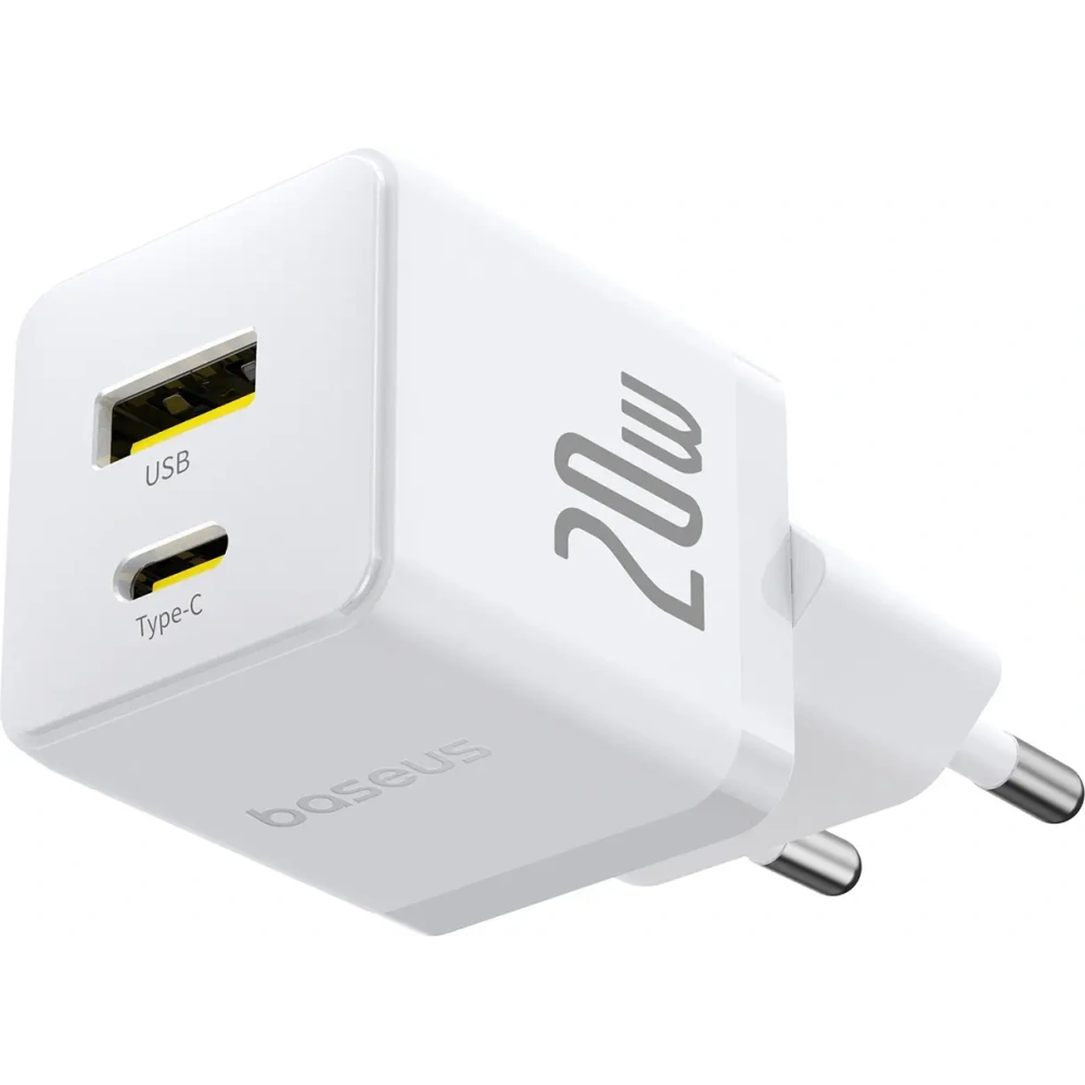 Ładowarka sieciowa Baseus Palm 20W USB-A, USB-C biała