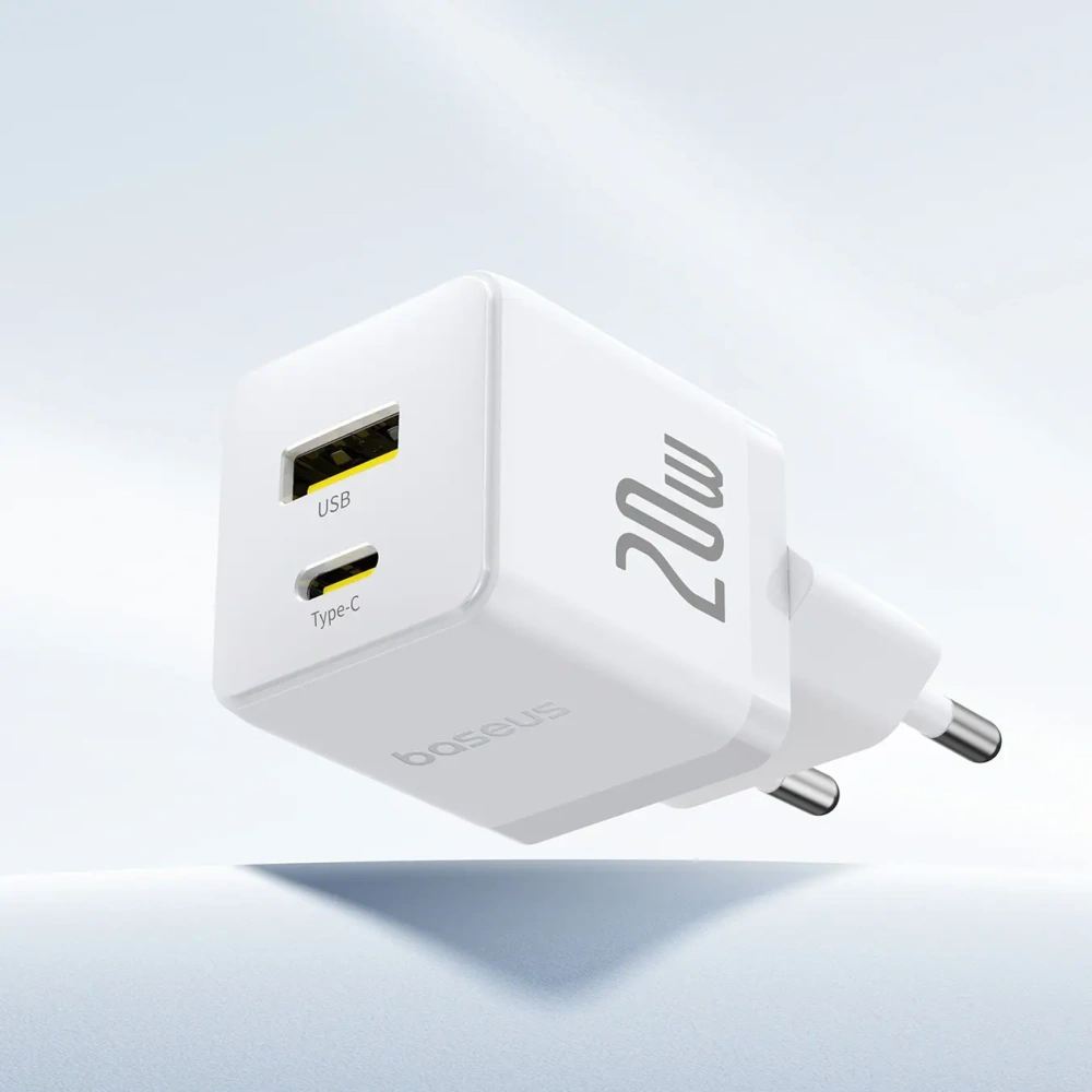 Ładowarka sieciowa Baseus Palm 20W USB-A, USB-C biała