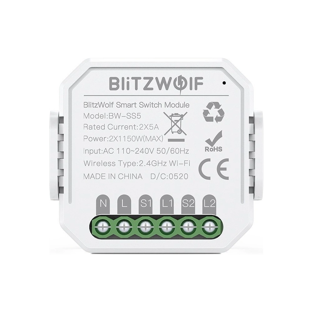 Wholesale BlitzWolf BW-SS5 Smart Switch WiFi 1-gang - BLZ267 - {ean13} - Hurt