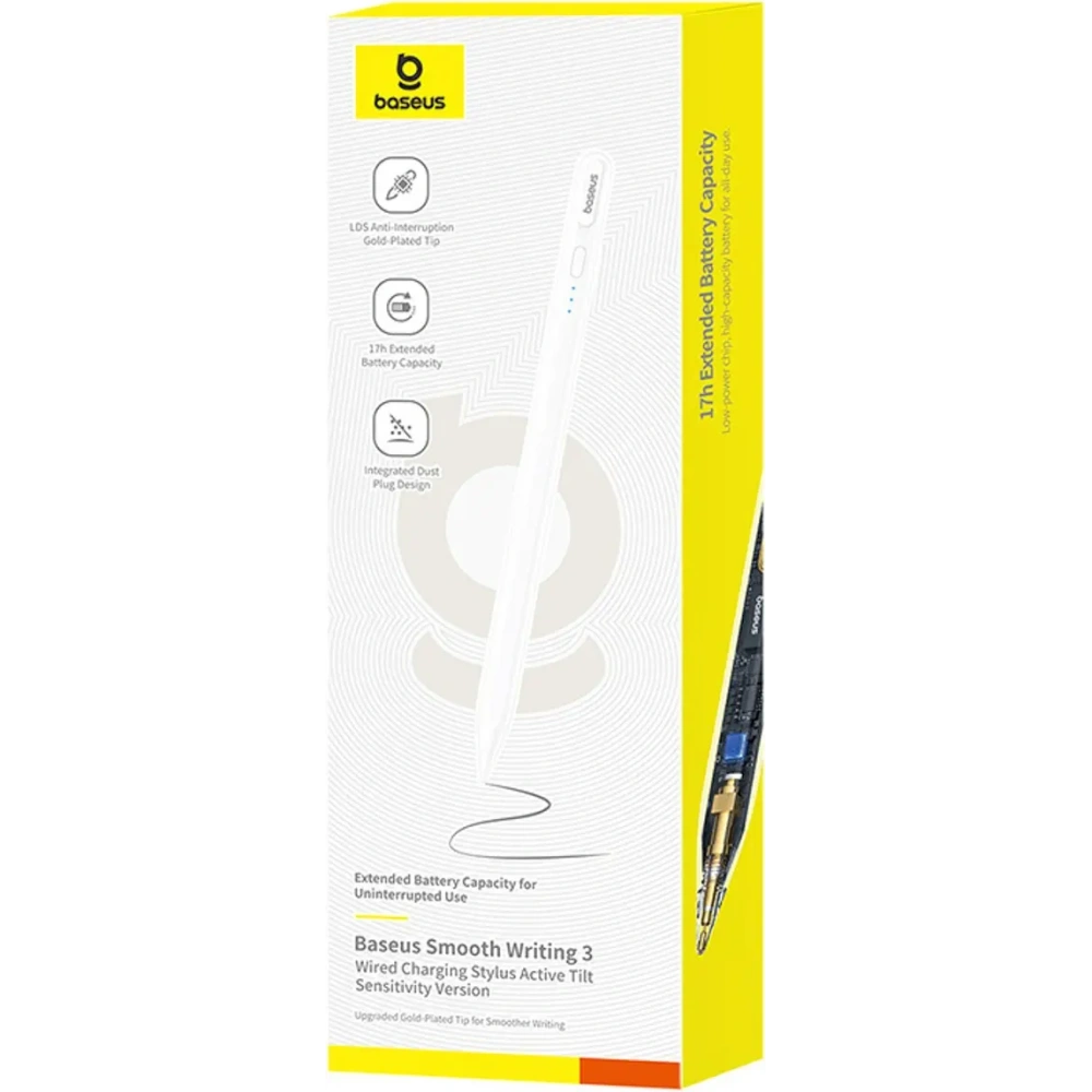 Rysik aktywny Baseus Smooth Writing 3 ładowany przewodowo stylus z wykrywaniem kąta pisania biały