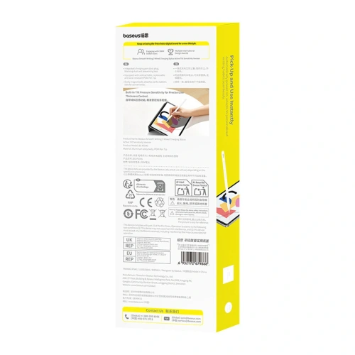 Rysik aktywny Baseus Smooth Writing 3 ładowany przewodowo stylus z wykrywaniem kąta pisania biały
