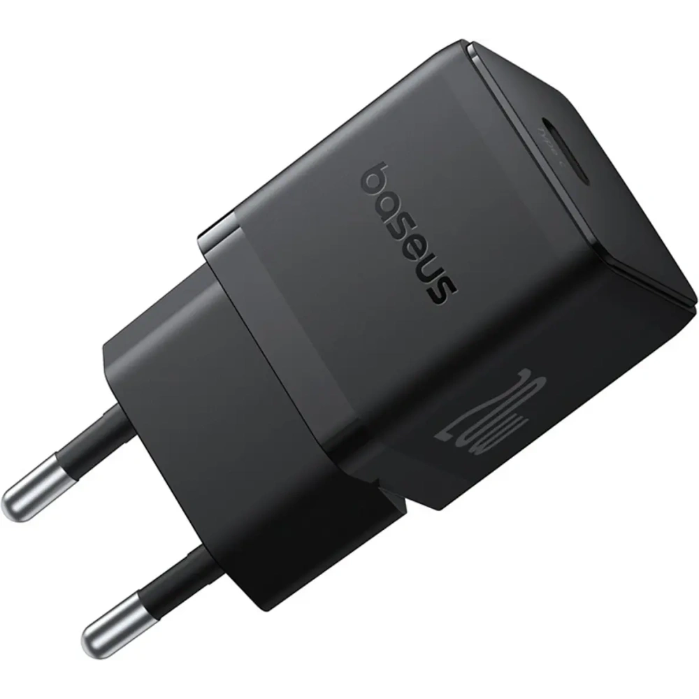 Ładowarka sieciowa Baseus Palm 1C 20W z kablem Baseus Mini White USB-C 60W 20V/3A 1m czarna