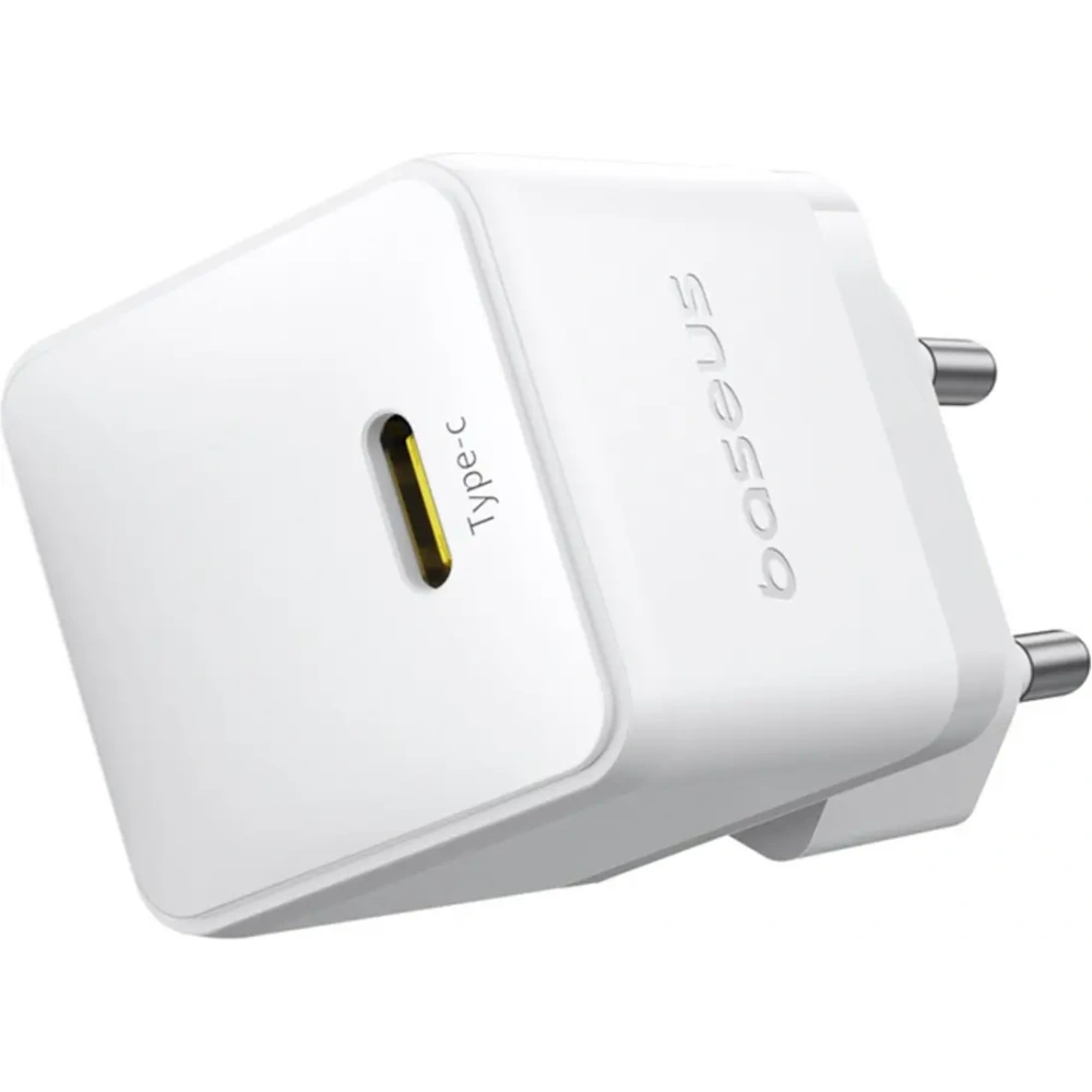 Ładowarka sieciowa Baseus Palm 1C 20W z kablem Baseus Mini White USB-C 60W 20V/3A 1m biała