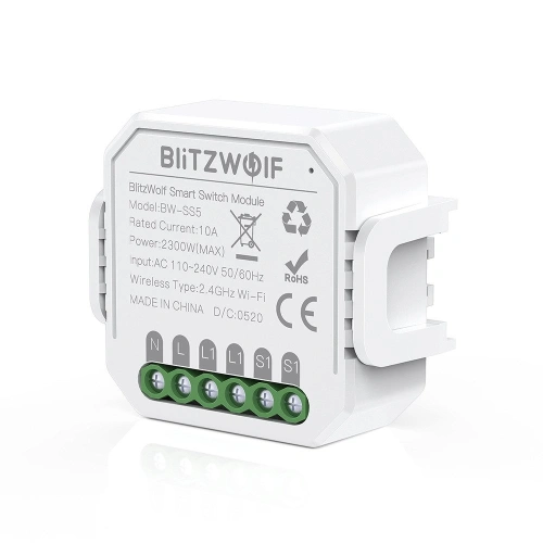 Inteligentny przełącznik WiFi BlitzWolf BW-SS5 (2-kanałowy)