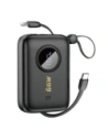 Powerbank Dudao K14 10000mAh z wbudowanymi kablami USB-C, Lightning czarny