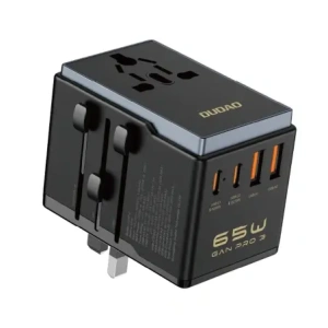 Adapter podróżny Dudao A65 Pro 65W EU / US / JP / AUS / UK 2x USB-C 2x USB-A czarny