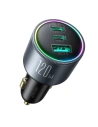 Ładowarka samochodowa Joyroom JR-CCN07 120W 2xUSB-C, USB-A + kabel USB-C 100W ciemnoszara