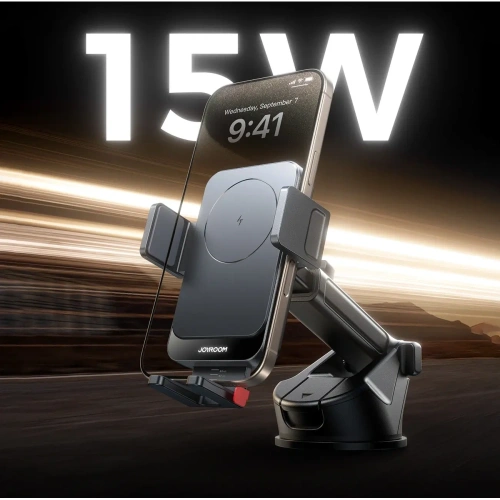 Uchwyt samochodowy na kokpit Joyroom JR-ZS241S z ładowarką indukcyjną czarny