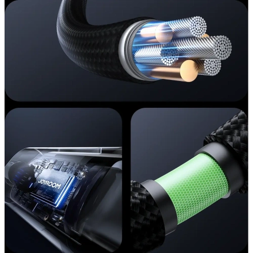 Kabel Joyroom S-A16 Pro Prism Series USB-C / USB-C 100W z wyświetlaczem 1.2m czarny