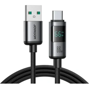 Kabel Joyroom S-A16 Pro Prism Series USB-A / USB-C 66W z wyświetlaczem 1.2m czarny