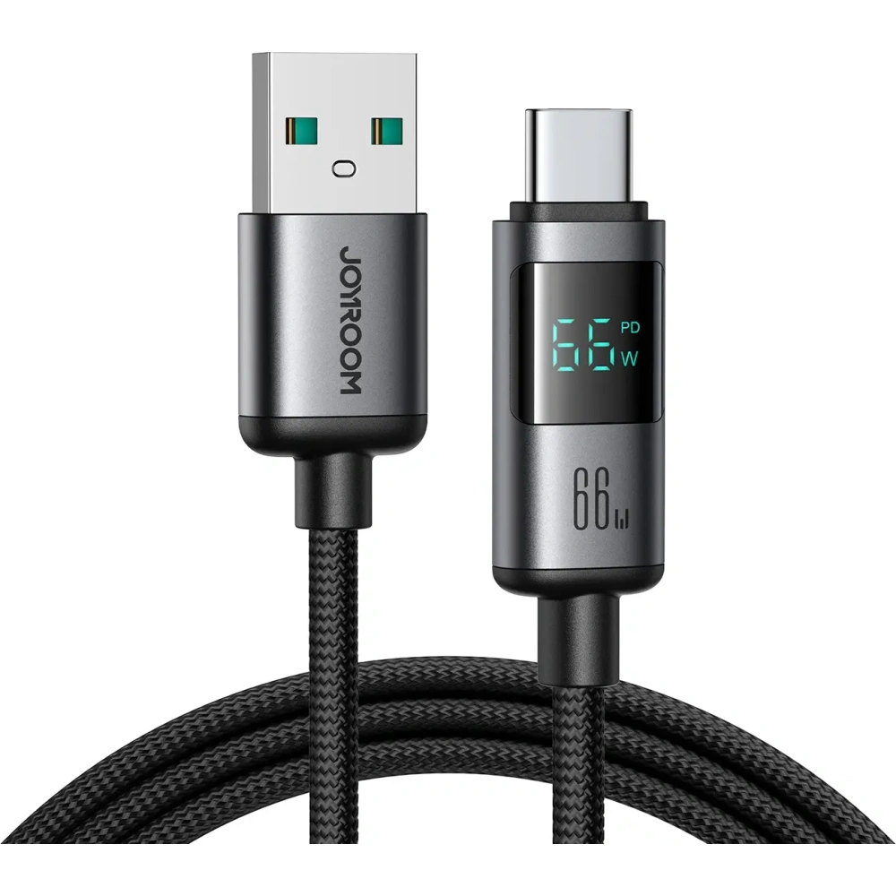 Kabel Joyroom S-A16 Pro Prism Series USB-A / USB-C 66W z wyświetlaczem 1.2m czarny