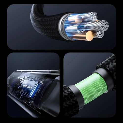 Kabel Joyroom S-A16 Pro Prism Series USB-A / USB-C 66W z wyświetlaczem 1.2m czarny