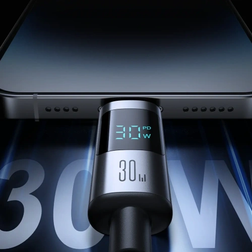 Kabel Joyroom S-A16 Pro Prism Series USB-C / Lightning 30W z wyświetlaczem 1.2m czarny