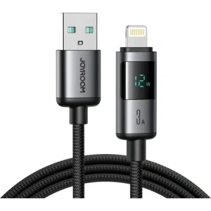 Kabel Joyroom S-A16 Pro Prism Series USB-A / Lightning 3A z wyświetlaczem 1.2m czarny