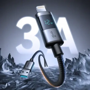 Kabel Joyroom S-A16 Pro Prism Series USB-A / Lightning 3A z wyświetlaczem 1.2m czarny
