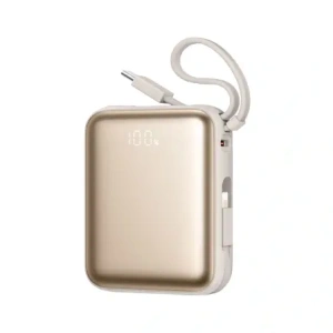 Powerbank Joyroom JR-PBF27 22.5W 10000mAh z wbudowanymi kablami USB-C, Lightning złoty
