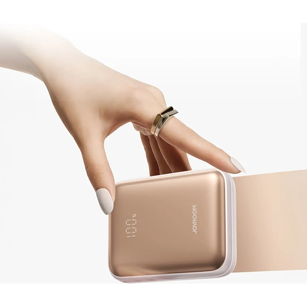 Powerbank Joyroom JR-PBF27 22.5W 10000mAh z wbudowanymi kablami USB-C, Lightning złoty