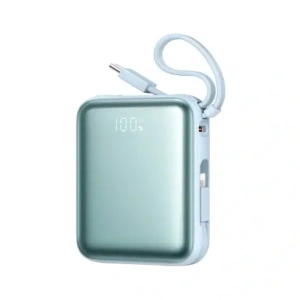 Powerbank Joyroom JR-PBF27 22.5W 10000mAh z wbudowanymi kablami USB-C, Lightning niebieski