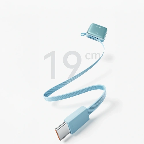 Powerbank Joyroom JR-PBF27 22.5W 10000mAh z wbudowanymi kablami USB-C, Lightning niebieski